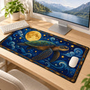 Turtle Night Sea Stained Glass Desk Mat
