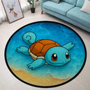 Squirtle Beach Pokemon Stained Glass Round Rug