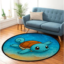 Squirtle Beach Pokemon Stained Glass Round Rug
