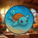Squirtle Summer Pokemon Stained Glass Suncatcher