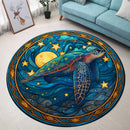 Turtle Stained Glass Round Rug