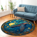 Turtle Stained Glass Round Rug