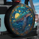 Sea Turtle Stained Glass Jeep Car Spare Tire Cover