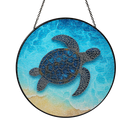 Summer Sea Turtles Stained Glass Suncatcher