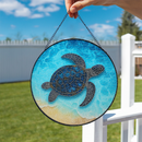 Summer Sea Turtles Stained Glass Suncatcher