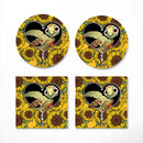 Turtle Sunflower Zipper Ceramic Decor Coaster - Gift Idea