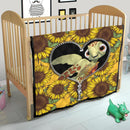 Turtle Sunflower Zipper Quilt Blanket Nearkii