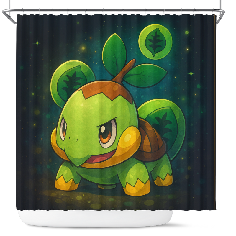 Turtwig Pokemon Dreamy Shower Curtain