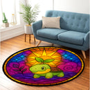 Turtwig Pokemon Sun Stained Glass Round Rug