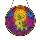 Turtwig Pokemon Sun Stained Glass Suncatcher