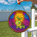 Turtwig Pokemon Sun Stained Glass Suncatcher