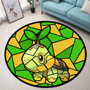 Turtwig Pokemon Stained Glass Round Rug