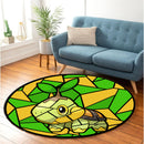 Turtwig Pokemon Stained Glass Round Rug
