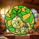 Turtwig Pokemon Stained Glass Suncatcher