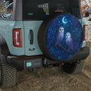 Twin Moon Owls Celestial Car Spare Tire Cover