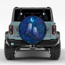 Twin Moon Owls Celestial Car Spare Tire Cover
