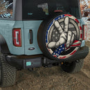 Jeep Wave American Flag Car Spare Tire Cover With Camera Hole