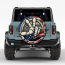 Jeep Wave American Flag Car Spare Tire Cover With Camera Hole