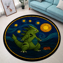 Tyranitar Starry Night Pokemon Round Rug