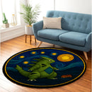 Tyranitar Starry Night Pokemon Round Rug