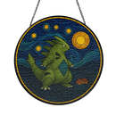 Tyranitar Starry Night Stained Glass Suncatcher
