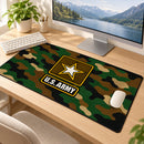 U.S. Army Star Emblem on Woodland Camo Desk Mat