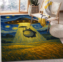 UFO Alien Abducting Totoro In Starry Night Rectangular Area Rug