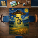 UFO Alien Abducting Totoro In Starry Night Rectangular Area Rug