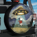 UFO Abducting Moomin Cartoon In Starry Night Jeep Car Spare Tire Cover