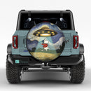 UFO Abducting Moomin Cartoon In Starry Night Jeep Car Spare Tire Cover