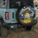 UFO Abducting A Chicken In Starry Night Jeep Car Spare Tire Cover