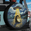 UFO Abducting Lake Monster In Starry Night Jeep Car Spare Tire Cover