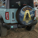 UFO Alien Abducting Cthulhu In Starry Night Jeep Car Spare Tire Cover