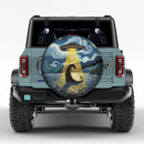 UFO Abducting Lake Monster In Starry Night Jeep Car Spare Tire Cover