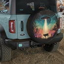 Funny UFO Picking Up A Cow Jeep Car Spare Tire Cover