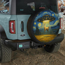 UFO Abducting A Alpaca In Starry Night Jeep Car Spare Tire Cover