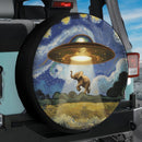 UFO Abducting An Elephant In Starry Night Jeep Car Spare Tire Cover