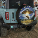 UFO Abducting An Elephant In Starry Night Jeep Car Spare Tire Cover