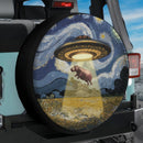 UFO Abducting A Hippo In Starry Night Jeep Car Spare Tire Cover