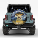 UFO Abducting A Hippo In Starry Night Jeep Car Spare Tire Cover