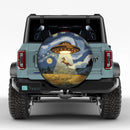 UFO Abducting A Horse In Starry Night Jeep Car Spare Tire Cover