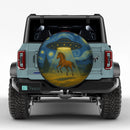 UFO Abducting A Horse In Starry Night Jeep Car Spare Tire Cover