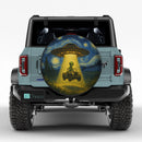 UFO Abducting Alien Drive Jeep In Starry Night Car Spare Tire Cover
