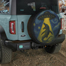 UFO Abducting Mosasaurus In Starry Night Jeep Car Spare Tire Cover