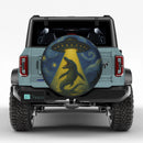 UFO Abducting Mosasaurus In Starry Night Jeep Car Spare Tire Cover