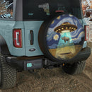 UFO Abducting A Rhino In Starry Night Jeep Car Spare Tire Cover