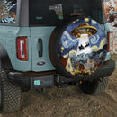 UFO Abducting Santa Claus In Starry Night Christmas Jeep Car Spare Tire Cover