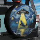 UFO Abducting A Whale In Starry Night Jeep Car Spare Tire Cover