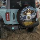 UFO Abducting A Yoda In Starry Night Jeep Car Spare Tire Cover