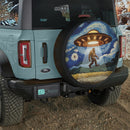 UFO Abducting Bigfoot In Starry Night Jeep Car Spare Tire Cover